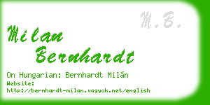 milan bernhardt business card